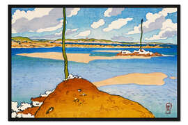 Gerahmter Kunstdruck La Balise Chéruette bei Ebbe (Saint-Briac)