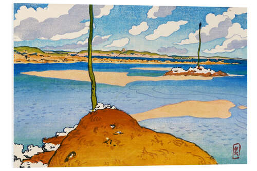 PVC print La Balise Chéruette at low tide (Saint-Briac)
