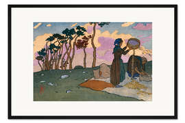 Gerahmter Kunstdruck Korbflechterinnen (Loguivy)