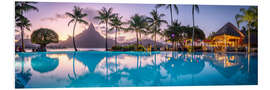 Foam board print Sunset at a beach resort in Bora Bora