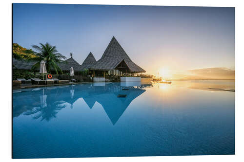 Tableau en aluminium Traditional wooden architecture on Moorea in French Polynesia