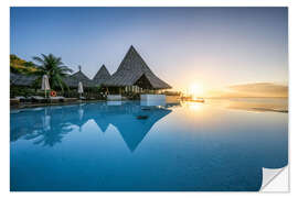 Vinilo para la pared Traditional wooden architecture on Moorea in French Polynesia