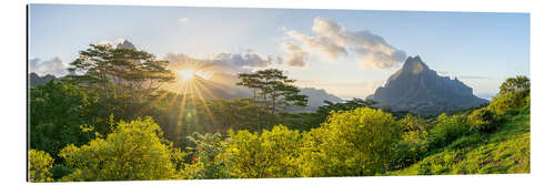 Gallery print Mont Rotui at sunset, Moorea, French Polynesia