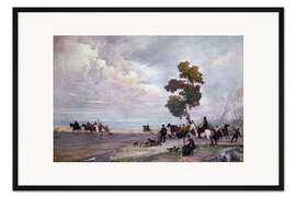 Gerahmter Kunstdruck Jagdszene