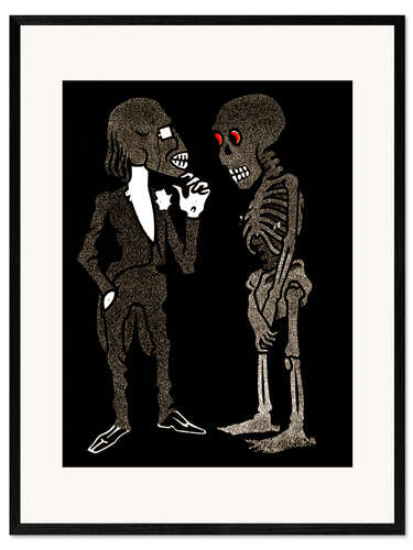 Impression artistique encadrée Une charogne, deux squelettes