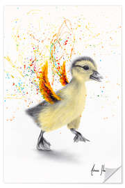 Selvklebende plakat Dancing Duckling