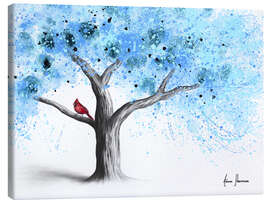 Canvas print Cardinal in a Snow Tree