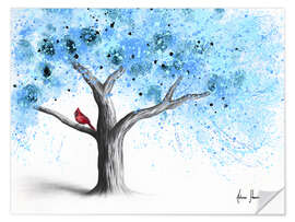 Wall sticker Cardinal in a Snow Tree