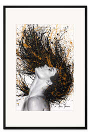 Gerahmter Kunstdruck Goldene Onyx-Sensation