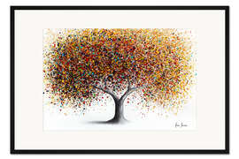 Gerahmter Kunstdruck Prachtvoller goldener Baum