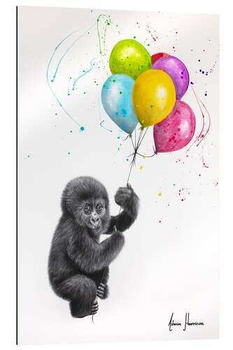 Cuadro de plexi-alu Baby Gorilla and the Balloons