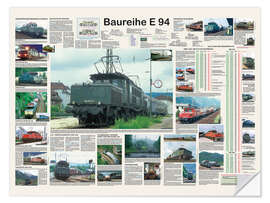 Selvklebende plakat Railways - Class E 94 (German)