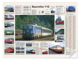 Selvklebende plakat Railways - Class 110 (German)