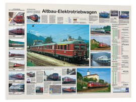 Foam board print Railways - Old-style electric multiple unit (German)