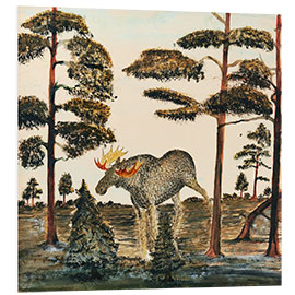 Foam board print Moose in a landscape