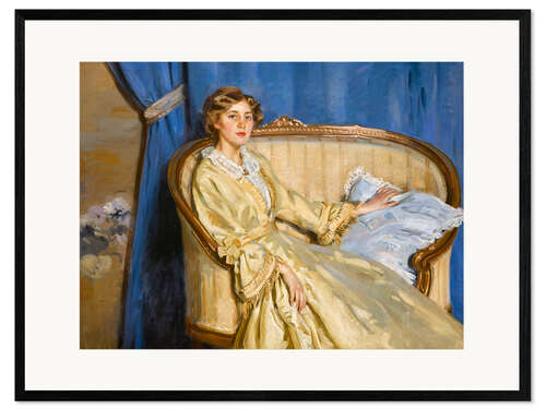 Ingelijste kunstdruk Blue and Gold