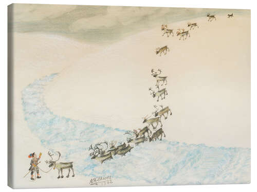 Canvastavla Reindeer herding