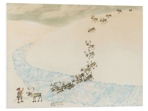 Foam board print Reindeer herding