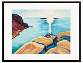 Ingelijste kunstdruk Sun Rays in the Ocean