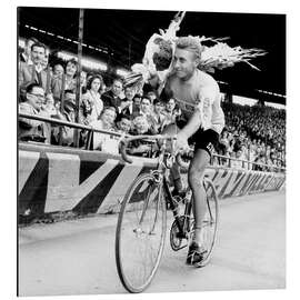 Cuadro de aluminio Jacques Anquetil,Winner, Tour De France, Paris on July 16, 1961