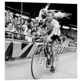 Foam board print Jacques Anquetil,Winner, Tour De France, Paris on July 16, 1961