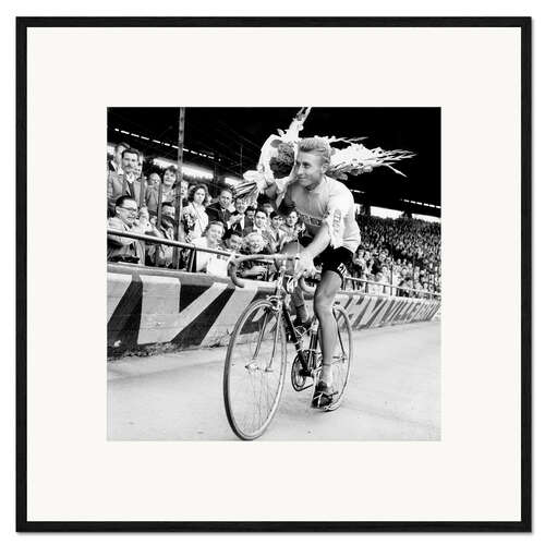 Framed art print Jacques Anquetil,Winner, Tour De France, Paris on July 16, 1961