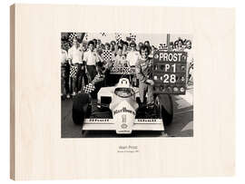 Holzbild Alain Prost, Gewinner in Portugal, 1987