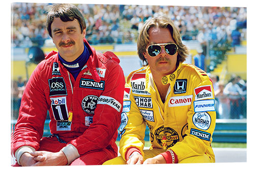 Acrylglasbild Keke Rosberg und Nigel Mansell, 1980