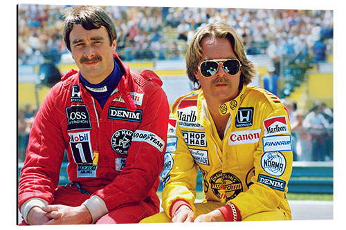 Aluminiumsbilde Keke Rosberg and Nigel Mansell, 1980