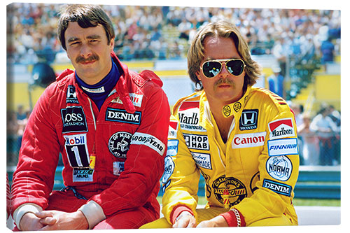 Stampa su tela Keke Rosberg and Nigel Mansell, 1980