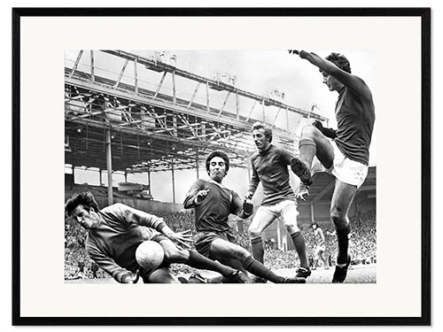 Framed art print Ray Clemence saves a goal at close range, 6 September 1970