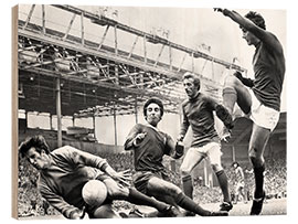 Trätavla Ray Clemence saves a goal at close range, 6 September 1970