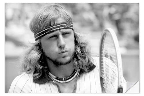 Sticker mural Bjorn Borg, Swedish Tennis Player, French Open, Roland Garros, Paris, June 1St, 1976