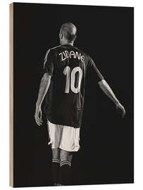 Tableau en bois Zinedine Zidane, footballeur I