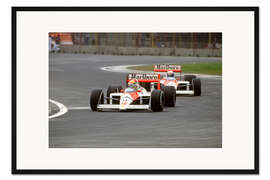 Gerahmter Kunstdruck Alain Prost and Ayrton Senna, 1988