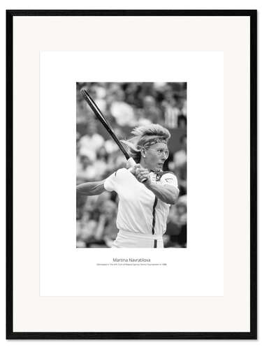 Framed art print Martina Navratilova, French Open, Roland Garros, Tennis Tournament in 1988