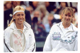 Stampa su vetro acrilico Tenniswomen Martina Navratilova and Steffi Graf in 1989