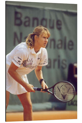 Tableau en aluminium German Tenniswoman Steffi Graf during Roland Garros in 1989