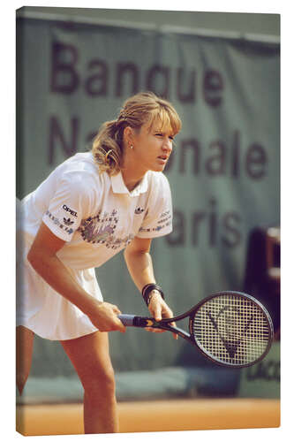 Tableau sur toile German Tenniswoman Steffi Graf during Roland Garros in 1989