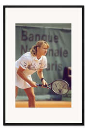 Gerahmter Kunstdruck Steffi Graf, Tennisspielerin, French Open, 1989