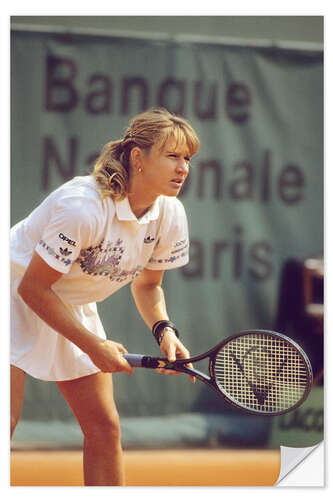 Sticker mural German Tenniswoman Steffi Graf during Roland Garros in 1989