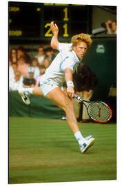 Alubild Tennisspieler Boris Becker, Wimbledon-Spiel, Juni 1988