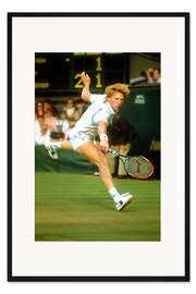 Gerahmter Kunstdruck Tennisspieler Boris Becker, Wimbledon-Spiel, Juni 1988
