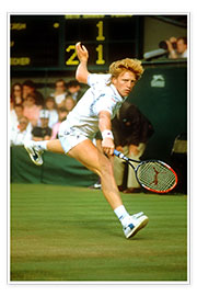 Poster  Tennisman Boris Becker at a Wimbledon Game in June 1988