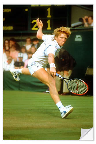 Wandsticker Tennisspieler Boris Becker, Wimbledon-Spiel, Juni 1988