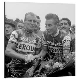 Aluminium print Andre Darrigade congratulating Jacques Anquetil, Paris, September 3, 1960