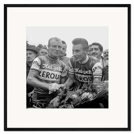 Gerahmter Kunstdruck Andre Darrigade gratuliert Jacques Anquetil, Paris, 3. September 1960