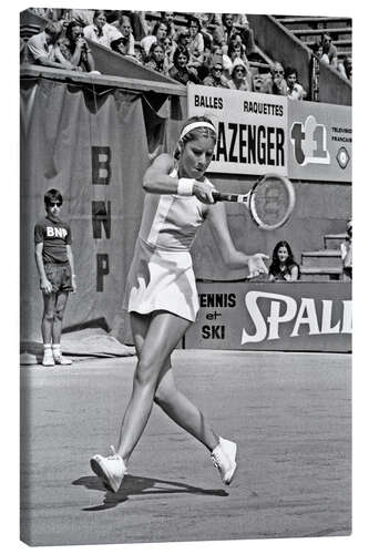 Canvas print Tennis Player Chris Evert Lloyd, French International Tennis Match, June 13, 1975