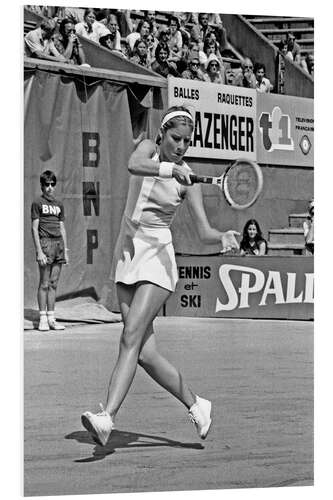 PVC print Tennis Player Chris Evert Lloyd, French International Tennis Match, June 13, 1975