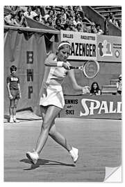 Wandsticker Chris Evert Lloyd, Tennisspielerin, French Open, 13. Juni 1975